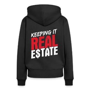 Immobilien-Händler Für Immobilien-Makler - Frauen Premium Bio Hoodie - Schwarz - Hinten - Julia (174cm)