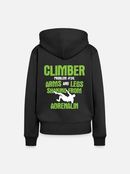 Klettern Bouldern - Frauen Premium Bio Hoodie - Schwarz