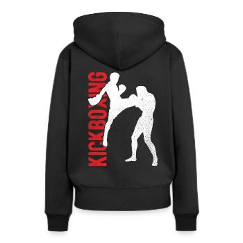 Kickboxing - Frauen Premium Bio Hoodie - Schwarz - Hinten - Julia (174cm)