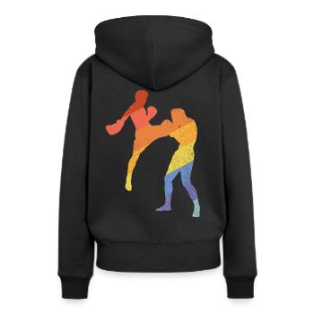 Kickboxing - Frauen Premium Bio Hoodie - Schwarz - Hinten - Julia (174cm)