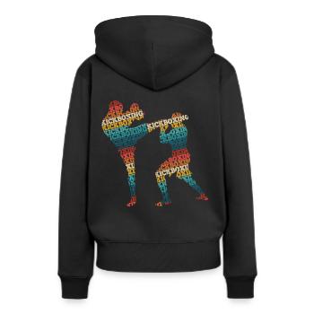 Kickboxing - Frauen Premium Bio Hoodie - Schwarz - Hinten - Julia (174cm)
