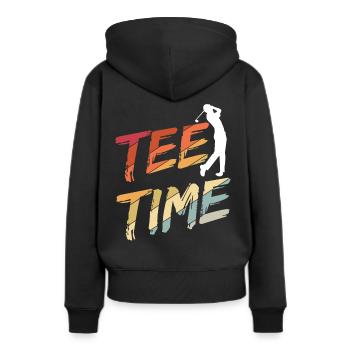 Golfplatz zum Golfen Golf - Frauen Premium Bio Hoodie - Schwarz - Hinten - Julia (174cm)