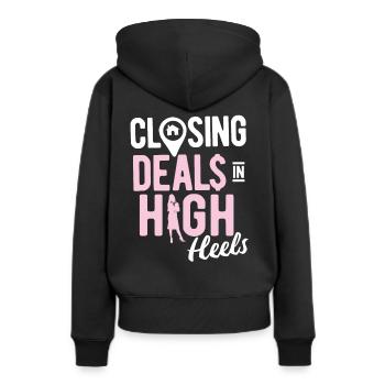 Immobilien-Händler Für Immobilien-Makler - Frauen Premium Bio Hoodie - Schwarz - Hinten - Julia (174cm)