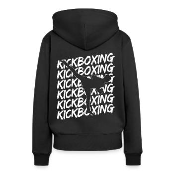 Kickboxing - Frauen Premium Bio Hoodie - Schwarz - Hinten - Julia (174cm)