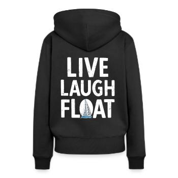 Segelboot Kapitän Spruch Zum Segeln - Frauen Premium Bio Hoodie - Schwarz - Hinten - Julia (174cm)