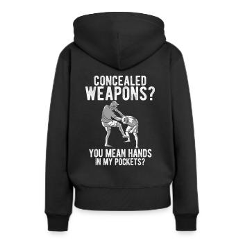 Israelischer Kampfsport Krav Maga - Frauen Premium Bio Hoodie - Schwarz - Hinten - Julia (174cm)