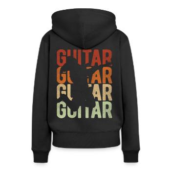 Akustik Spruch Für E-Gitarre Konzert Gitarre - Frauen Premium Bio Hoodie - Schwarz - Hinten - Julia (174cm)