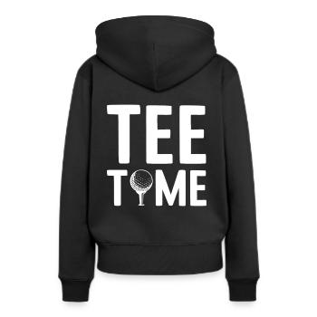 Golfplatz zum Golfen Golf - Frauen Premium Bio Hoodie - Schwarz - Hinten - Julia (174cm)