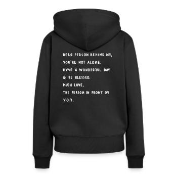 Funny positive saying - Women’s Premium Organic Hoodie - black - Back - Julia (174cm)