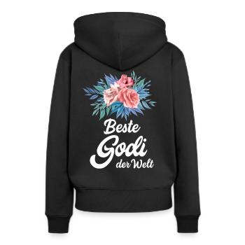 Beste Godi der Welt Patentante Tante Taufpatin - Frauen Premium Bio Hoodie - Schwarz - Hinten - Julia (174cm)