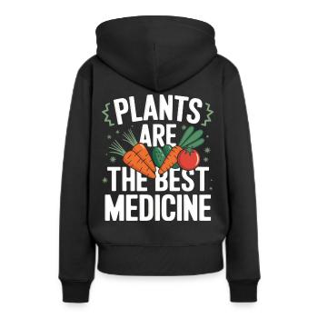 Végétarien Végétalien Végétarien Végétarien - Sweat à capuche Premium bio Femme - noir - Dos - Julia (174cm)