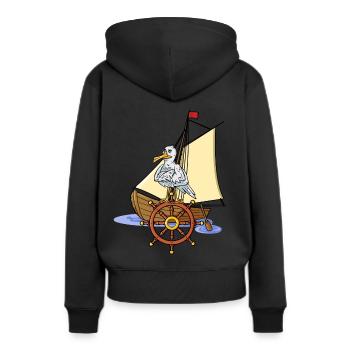 Seagull Seafarer Croisière TravelEr Ahoi - Sweat à capuche Premium bio Femme - noir - Dos - Julia (174cm)
