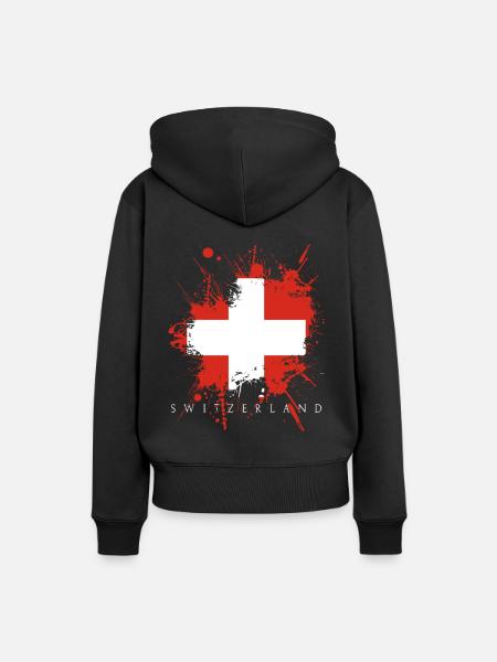 Switzerland Schweiz Fahne Flagge Land Europa Bern - Frauen Premium Bio Hoodie - Schwarz