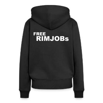 Rimojb Lustige Sprüche Sex Porno - Frauen Premium Bio Hoodie - Schwarz - Hinten - Julia (174cm)