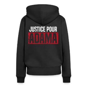 Demonstrationen Justice Pour Adama - Frauen Premium Bio Hoodie - Schwarz - Hinten - Julia (174cm)