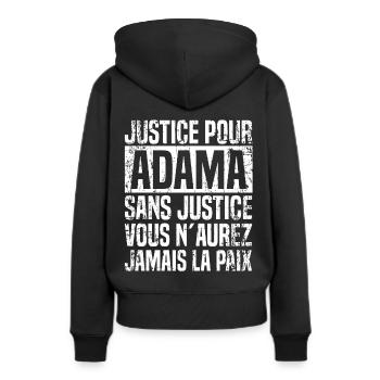 Justice Pour Adama Sans Justice Vous n Aurez - Sweat à capuche Premium bio Femme - noir - Dos - Julia (174cm)