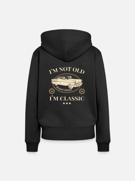 not old classic - Frauen Premium Bio Hoodie - Schwarz