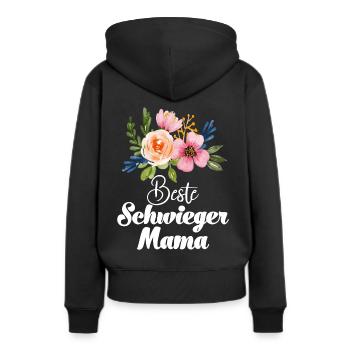 Beste Schwiegermama der Welt Schwiegermutter - Frauen Premium Bio Hoodie - Schwarz - Hinten - Julia (174cm)