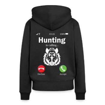 Les sangliers appellent je dois aller à la chasse - Sweat à capuche Premium bio Femme - noir - Dos - Julia (174cm)