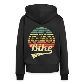 VTT VTT Vintage VTT rétro - Sweat à capuche Premium bio Femme - noir - Dos - Julia (174cm)