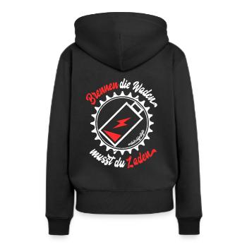 E Bike lustiger Humor Spruch E-Bike EBike - Frauen Premium Bio Hoodie - Schwarz - Hinten - Julia (174cm)