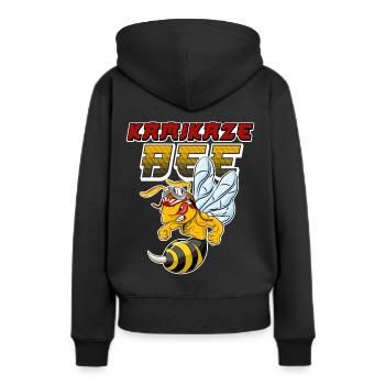 Kamikaze Abeille Abeille Abeille Abeilles Apiculteurs Japon - Sweat à capuche Premium bio Femme - noir - Dos - Julia (174cm)