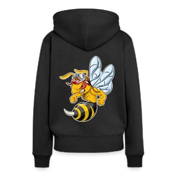 Abeille Abeille Abeille Miel Banzai - Sweat à capuche Premium bio Femme - noir - Dos - Julia (174cm)