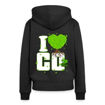 I LOVE CO2 Dieselfahrer Freiheit FCK GRN Anti Grün - Frauen Premium Bio Hoodie - Schwarz - Hinten - Julia (174cm)