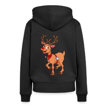 Renne renne noël renne - Sweat à capuche Premium bio Femme - noir - Dos - Julia (174cm)