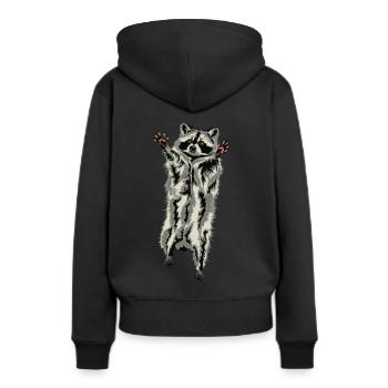 Raccoon Hug Racoon Hug - Women’s Premium Organic Hoodie - black - Back - Julia (174cm)