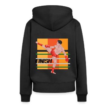 Karate Jiu-Jitsu Taekwondo Kickboxing Muay Thai - Frauen Premium Bio Hoodie - Schwarz - Hinten - Julia (174cm)