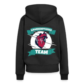 Krankenpfleger team - Frauen Premium Bio Hoodie - Schwarz - Hinten - Julia (174cm)