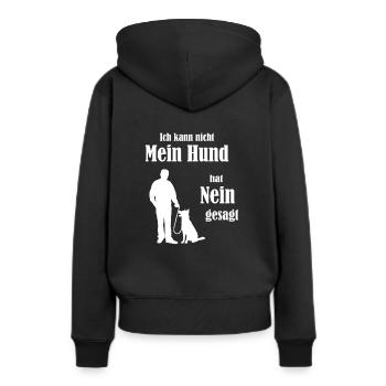 Hunde Spruch - Frauen Premium Bio Hoodie - Schwarz - Hinten - Julia (174cm)
