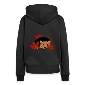 Automne - Sweat à capuche Premium bio Femme - noir - Dos - Julia (174cm)