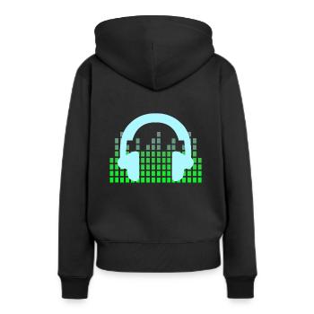 DJ Musique Disco Casque - Sweat à capuche Premium bio Femme - noir - Dos - Julia (174cm)