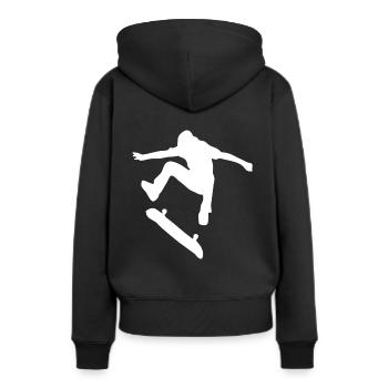 Skate skate skate skate - Sweat à capuche Premium bio Femme - noir - Dos - Julia (174cm)