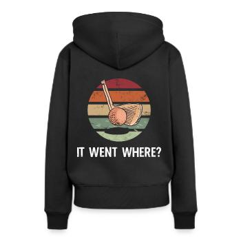 Golfplatz zum Golfen Golf - Frauen Premium Bio Hoodie - Schwarz - Hinten - Julia (174cm)