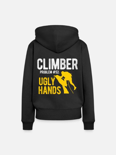 Klettern Bouldern - Frauen Premium Bio Hoodie - Schwarz