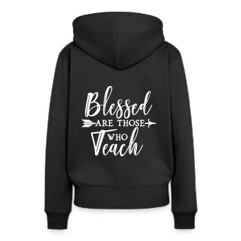 Teacher - Sweat à capuche Premium bio Femme - noir - Dos - Julia (174cm)
