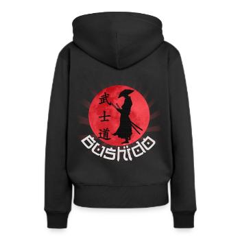 Bushido - Sweat à capuche Premium bio Femme - noir - Dos - Julia (174cm)