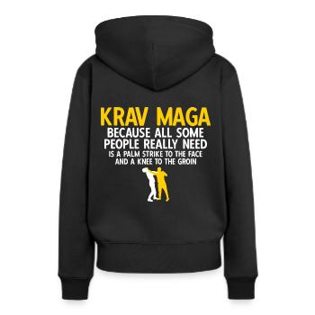 Israelischer Kampfsport Krav Maga - Frauen Premium Bio Hoodie - Schwarz - Hinten - Julia (174cm)