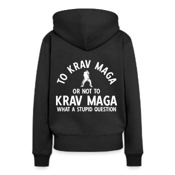 Israelischer Kampfsport Krav Maga - Frauen Premium Bio Hoodie - Schwarz - Hinten - Julia (174cm)