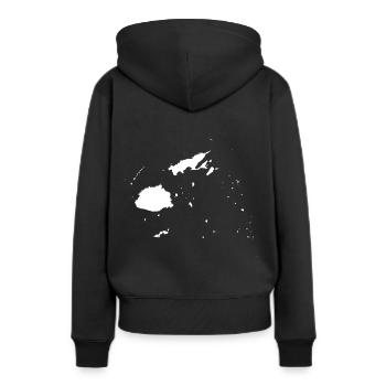 Drapeau de la carte des Fidji - Sweat à capuche Premium bio Femme - noir - Dos - Julia (174cm)