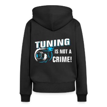 Auto Tuning ist kein Verbrechen - Frauen Premium Bio Hoodie - Schwarz - Hinten - Julia (174cm)