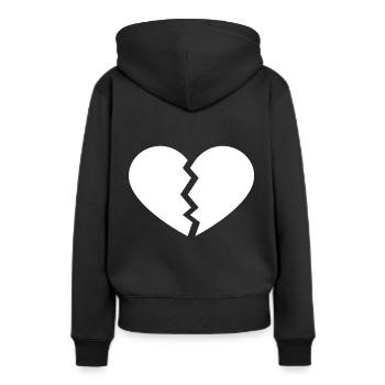 Cœur brisé - Sweat à capuche Premium bio Femme - noir - Dos - Julia (174cm)