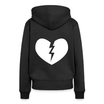 Cœur brisé - Sweat à capuche Premium bio Femme - noir - Dos - Julia (174cm)