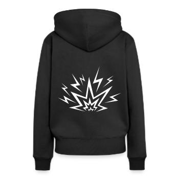 Explosion comique - Sweat à capuche Premium bio Femme - noir - Dos - Julia (174cm)