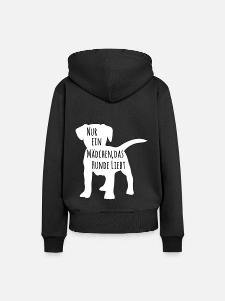 Hund Mädchen I Hundemotiv Hundebesitzer Geschenk - Frauen Premium Bio Hoodie - Schwarz