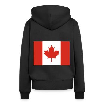 Kanada Flagge Wappen - Frauen Premium Bio Hoodie - Schwarz - Hinten - Julia (174cm)