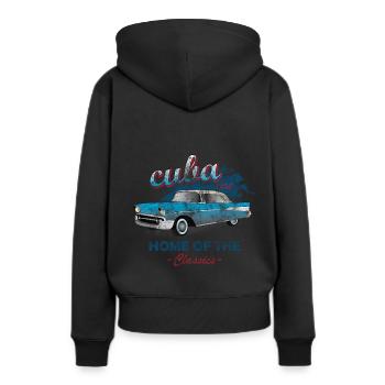 Cuba - Sweat à capuche Premium bio Femme - noir - Dos - Julia (174cm)